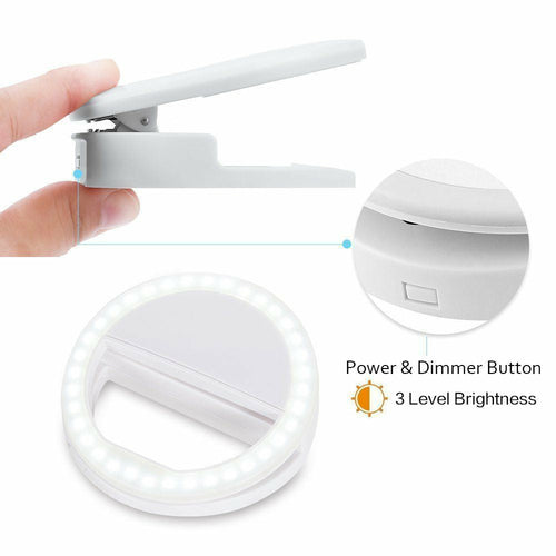 Anneau lumineux selfie portable à clipser pour téléphone portable