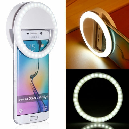 Anneau lumineux selfie portable à clipser pour téléphone portable