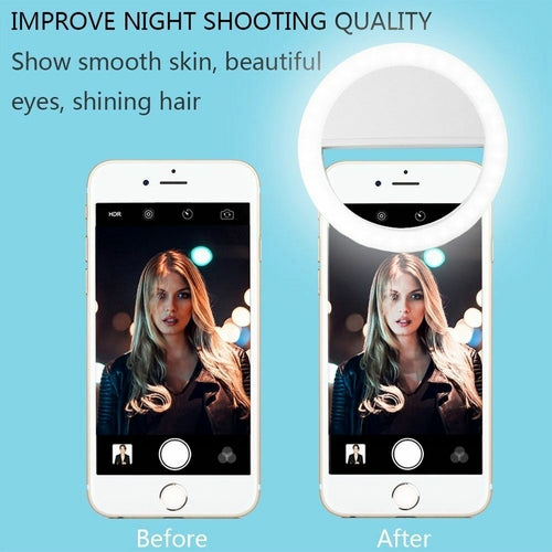 Anneau lumineux selfie portable à clipser pour téléphone portable