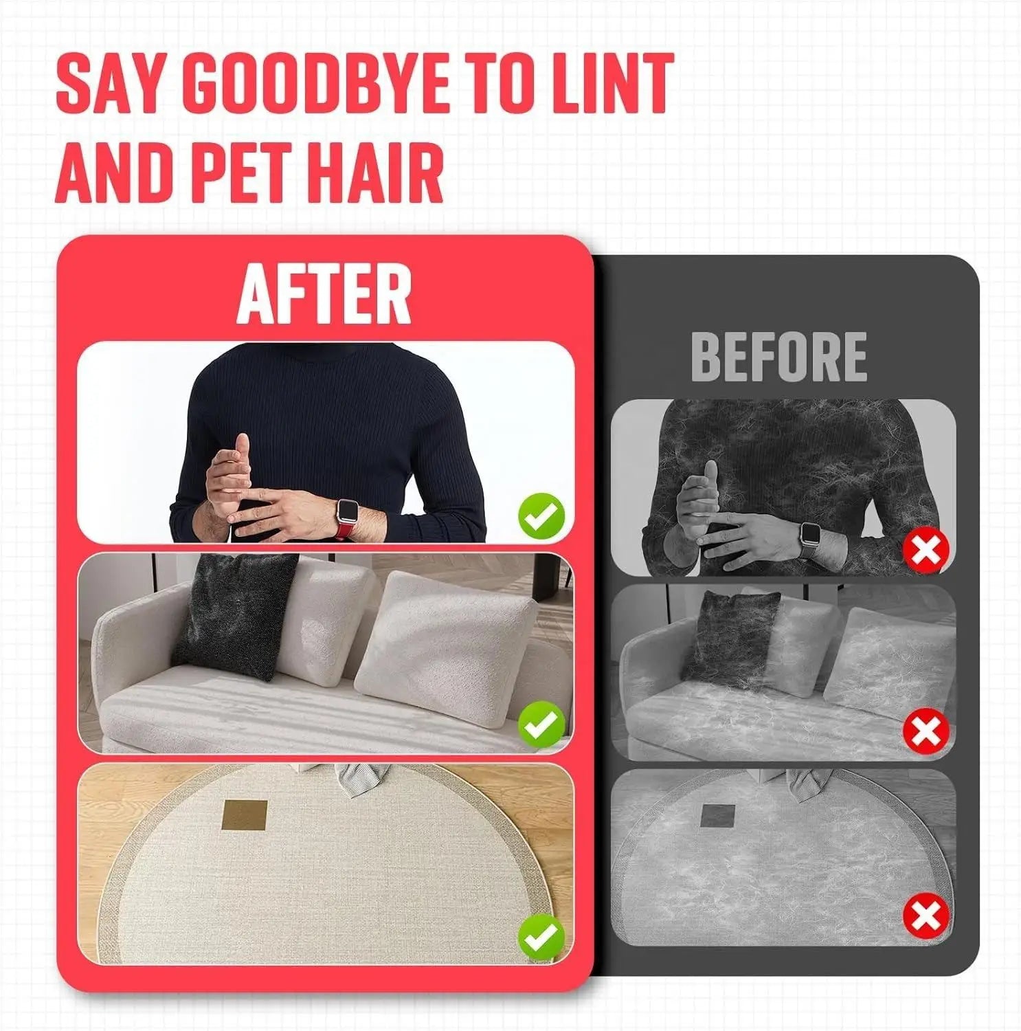 Pet Hair Removal Glove for Furniture Sofa Clothes Brush Cleaning Tool Dog Cat Hair Removal Gloves Pet Hair Cleaner