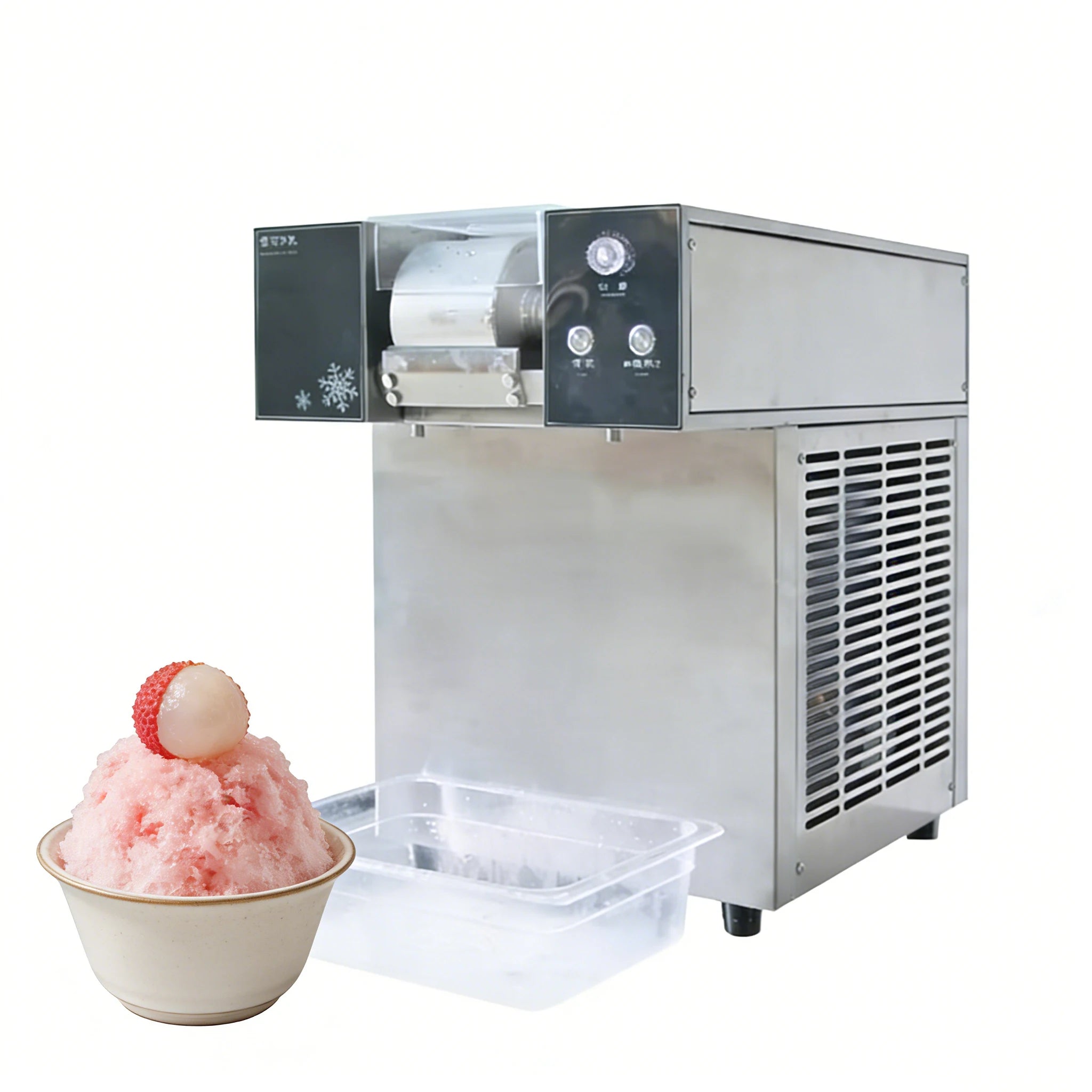 Commercial Stainless Steel Snowflake Ice Machine Manual Ice Shaver Portable Household Bubble Tea Shop Cafe Bar Restaurant High