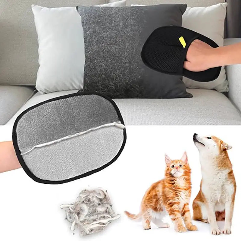 Pet Hair Removal Glove Lint Brush for Furniture Clothes & Pet Beds Hair Cleaning Tool Reusable Cat Hair Removal Gloves