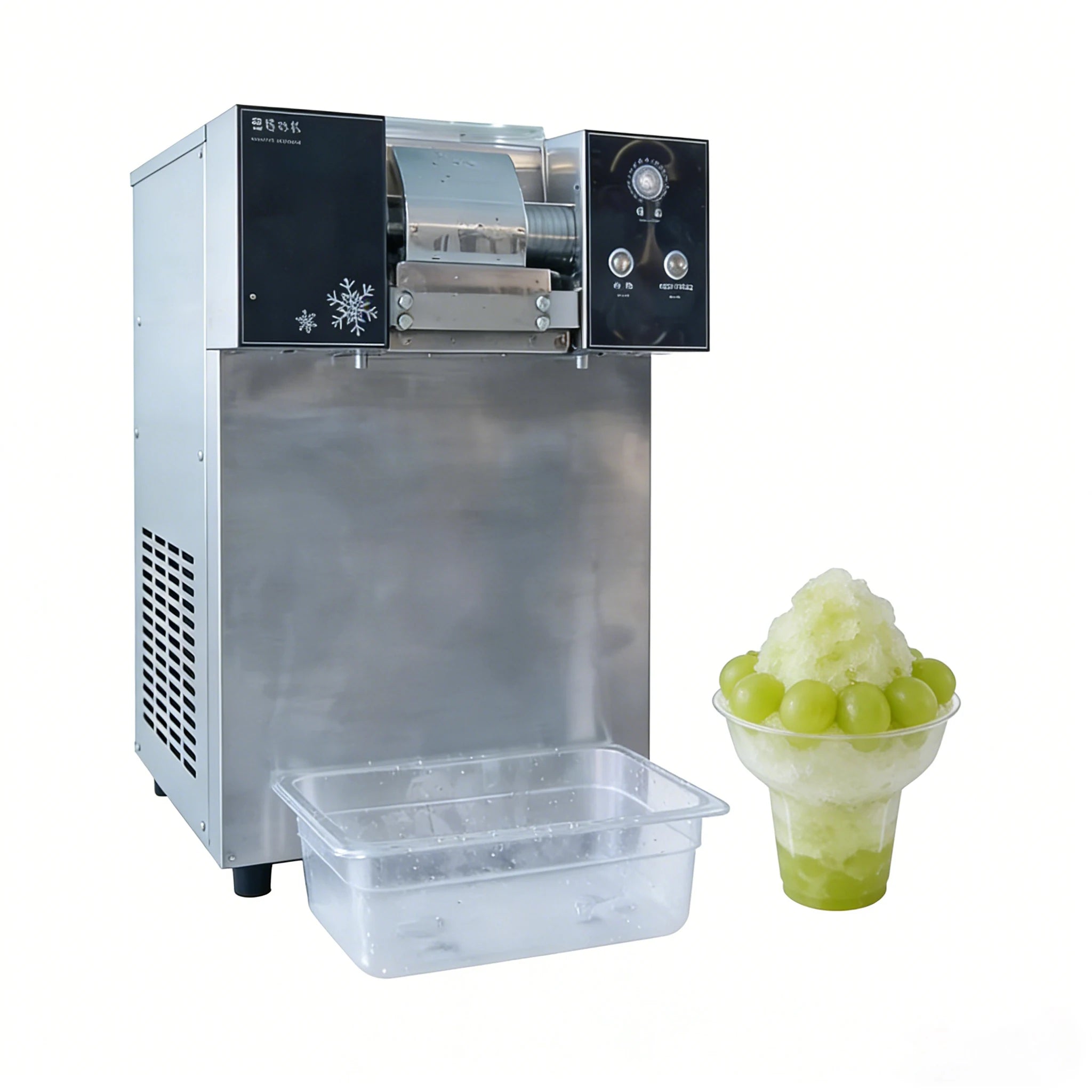 Commercial Stainless Steel Snowflake Ice Machine Manual Ice Shaver Portable Household Bubble Tea Shop Cafe Bar Restaurant High
