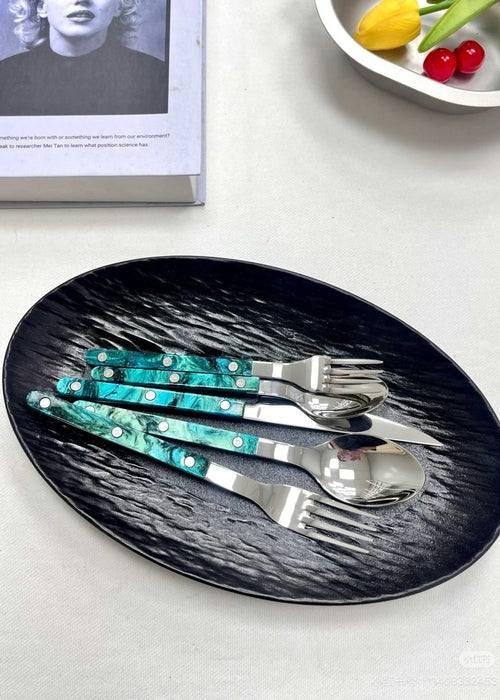 10件套现代优雅陶土餐具套装 - 小酒馆风格餐具