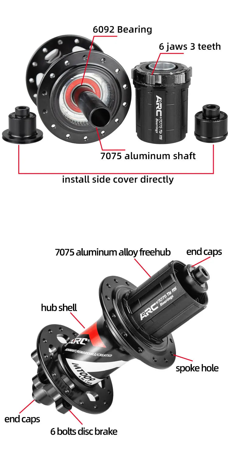 MT009 MTB mountain bike front rear hub 32 28 36 holes hg xd ms micro spline freehub 11 12 speed 100 142 135 qr thru bicycle hub