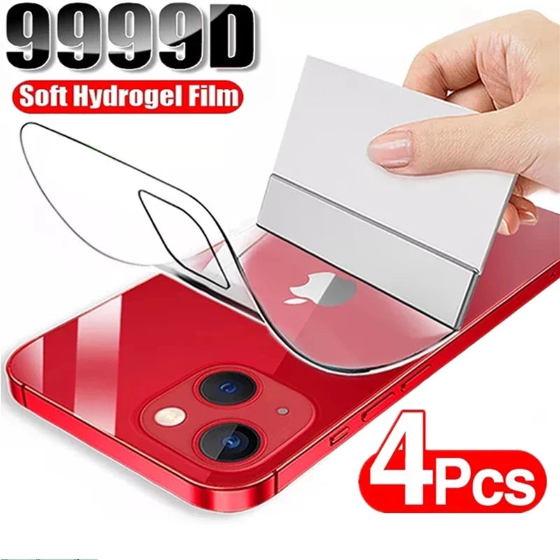 4PCS Hydrogel Film For iPhone 11 12 13 14 15 16 Pro Max Screen Protectors For iPhone 14 15 16 Plus 11 12 13 Back Film Not Glass