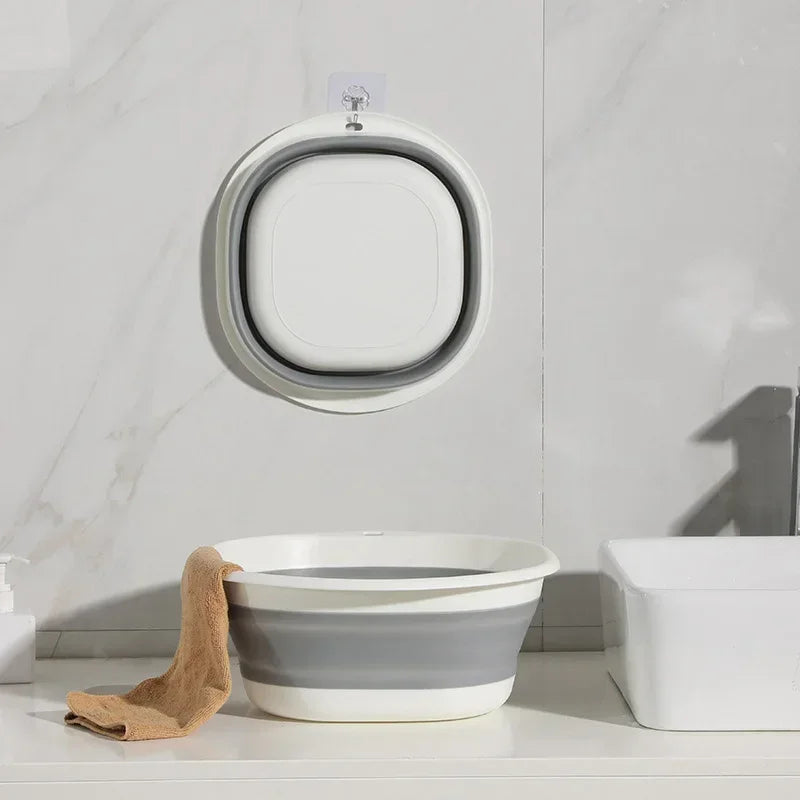 Plastic Folding Wash Basin, Portable Laundry Tub for Home, Bathroom, Kitchen, Adult & Baby Bath Basin, Travel Wash Basket