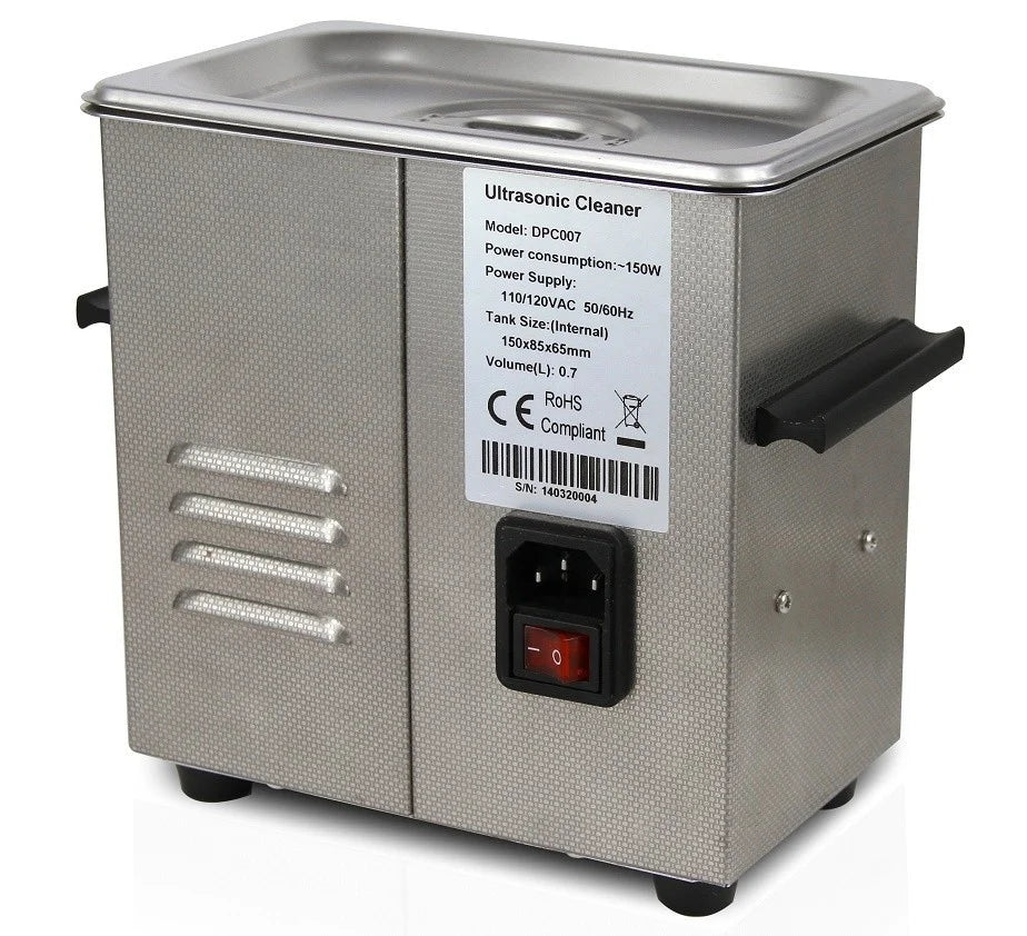 Top Grade Stainless Steel Thick tank  Easy Operation Heater and Timer With LED bar Mini Small Size 0.7 Liter Ultrasonic Cleaner