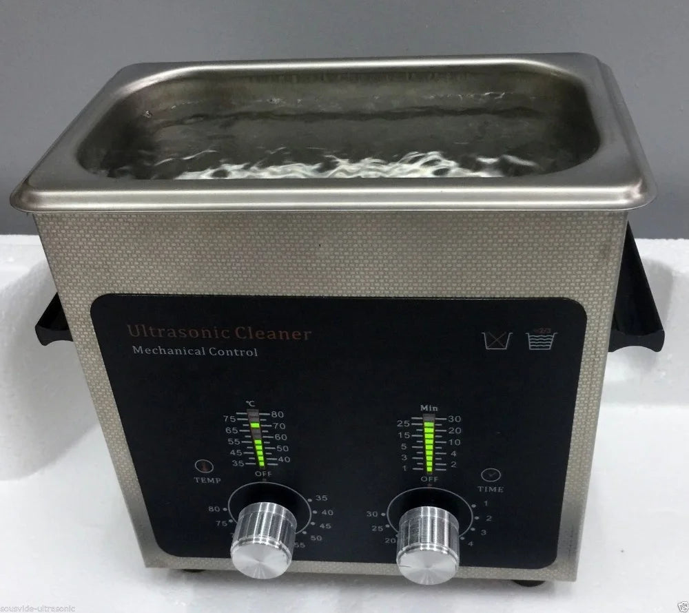 Top Grade Stainless Steel Thick tank  Easy Operation Heater and Timer With LED bar Mini Small Size 0.7 Liter Ultrasonic Cleaner