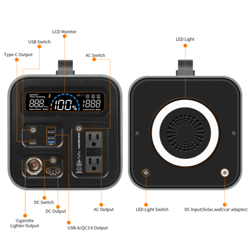 Centrale électrique portable de secours extérieure 550Wh Générateur solaire