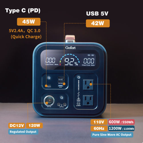 Centrale électrique portable de secours extérieure 550Wh Générateur solaire