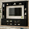 4-Piece Modern Entertainment Center Wall Unit With Bookshelves,