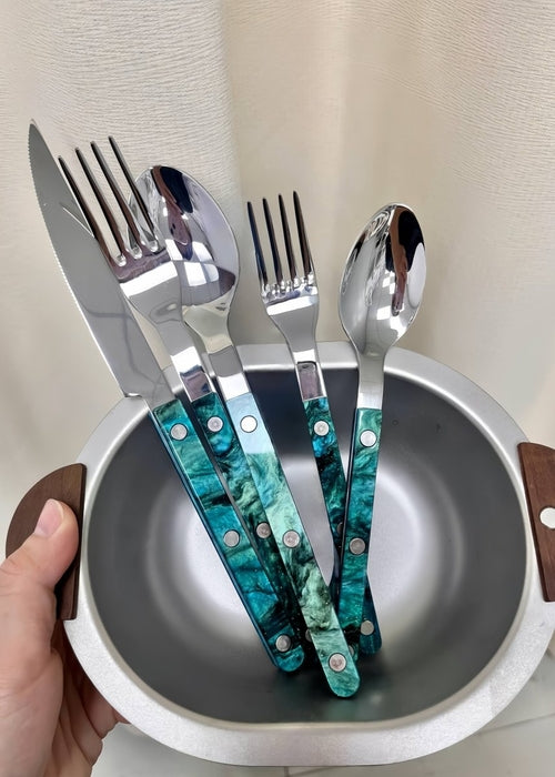 10件套现代优雅陶土餐具套装 - 小酒馆风格餐具