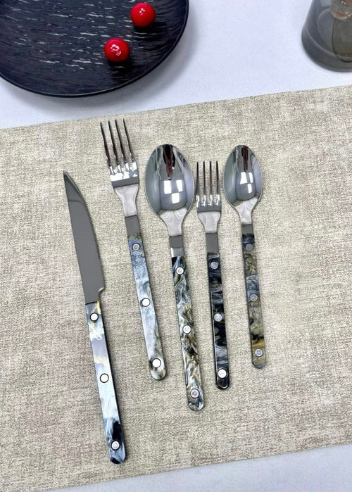10件套现代优雅陶土餐具套装 - 小酒馆风格餐具