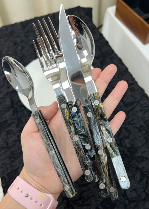 10件套现代优雅陶土餐具套装 - 小酒馆风格餐具